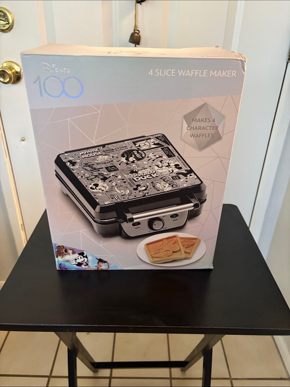 Disney Black and Silver 4-Slice Character Waffle Maker New never used